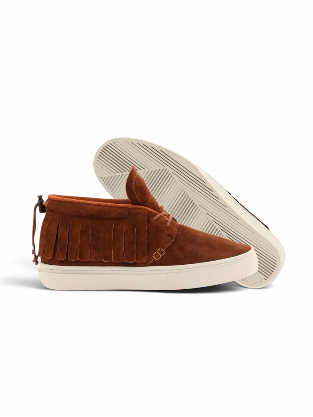CLEARWEATHER One-O-One Henna Suede Reddish Brown Fringe Shoes Men 8 Women 9.5